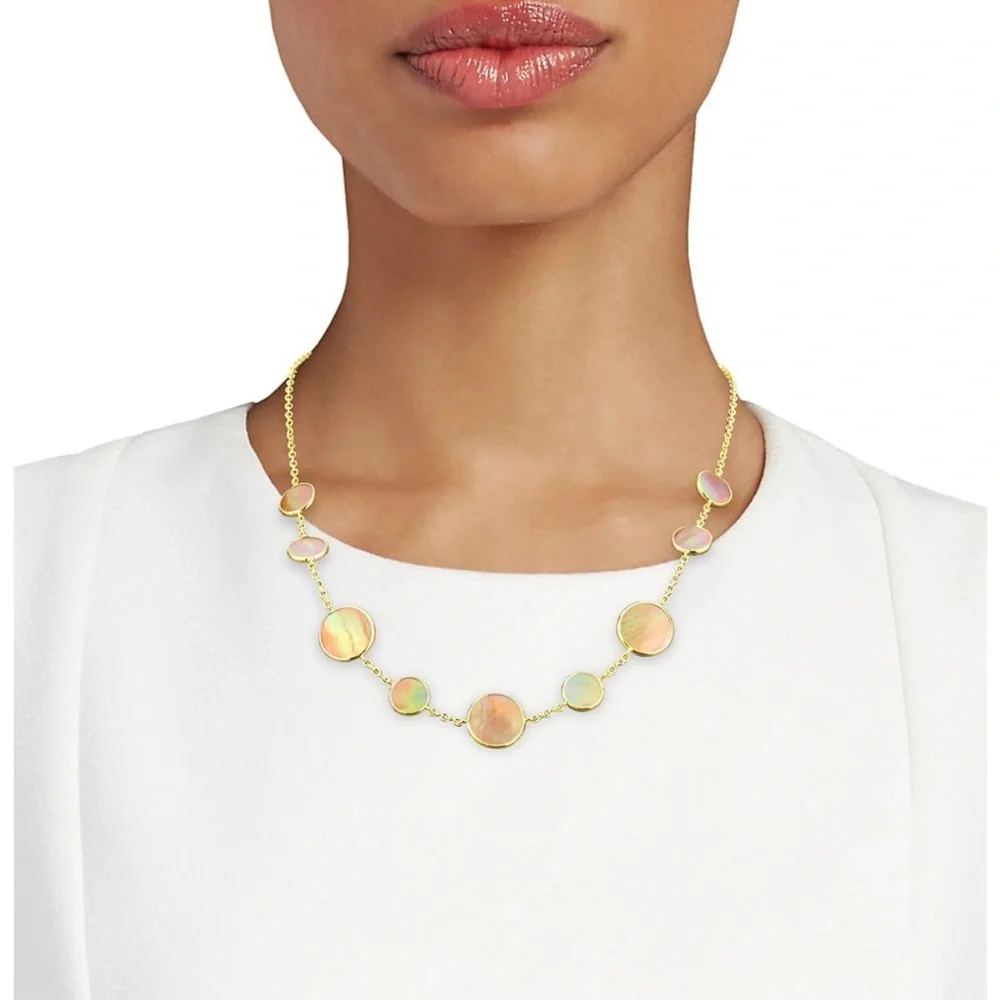 Ippolita Polished Rock Candy 18K Yellow Gold & Mother-Of-Pearl Necklace 💎 - Picture 3 of 14